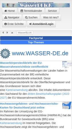 Vorschau der mobilen Webseite www.wasserblick.net, WasserBLIcK-Explorer