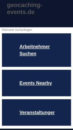 Vorschau der mobilen Webseite www.geocaching-events.de, Geocaching Kalender