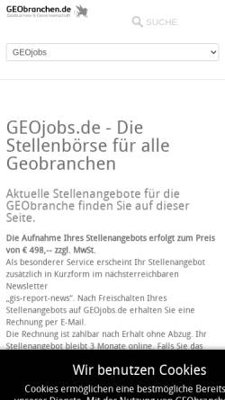 Vorschau der mobilen Webseite www.geobranchen.de, Geojobs