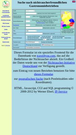 Vorschau der mobilen Webseite www.nichtraucher.org, Suchmaschine für rauchfreie Restaurants, Hotels und Events
