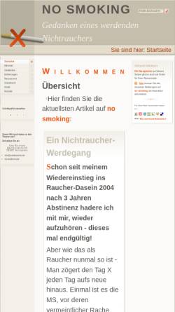 Vorschau der mobilen Webseite nosmoking.uwekoestner.de, no smoking - Gedanken eines werdenden Nichtrauchers