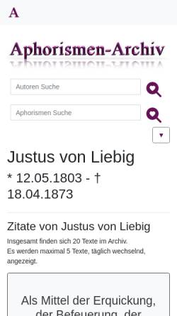 Vorschau der mobilen Webseite aphorismen-archiv.de, Liebig, Justus Freiherr von (1803-1873)