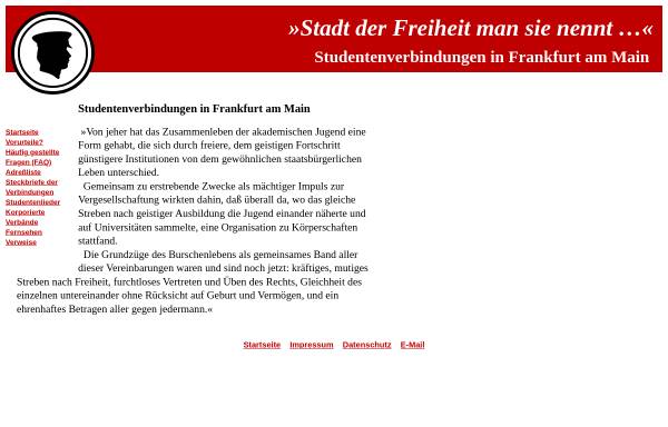 Vorschau von www.frankfurter-verbindungen.de, Studentenverbindungen in Frankfurt am Main