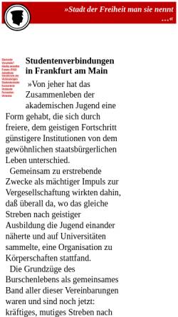 Vorschau der mobilen Webseite www.frankfurter-verbindungen.de, Studentenverbindungen in Frankfurt am Main