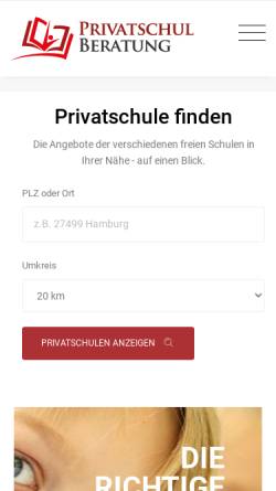 Vorschau der mobilen Webseite www.privatschulberatung.de, Deutsche Schul- und Bildungsberatung