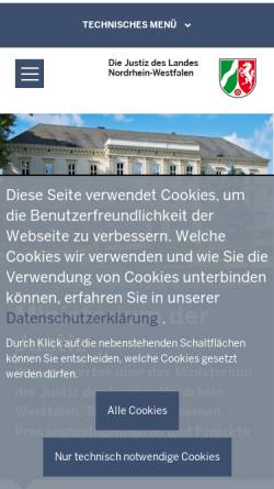 Vorschau der mobilen Webseite www.jm.nrw.de, Justizministerium des Landes Nordrhein-Westfalen (JM NRW)