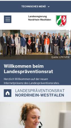 Vorschau der mobilen Webseite www.lpr.nrw.de, Landespräventionsrat Nordrhein-Westfalen