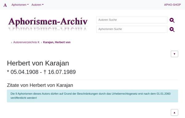 Vorschau von aphorismen-archiv.de, Herbert von Karajan