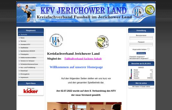 Vorschau von www.kfv-fussball-jl.com, Kreisfachverband Fußball Jerichower Land