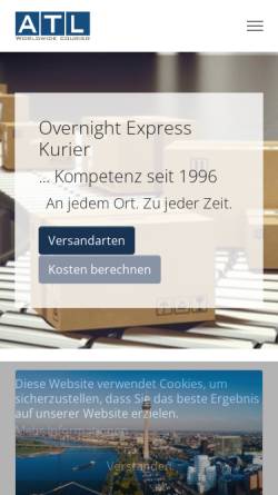 Vorschau der mobilen Webseite www.overnightkurier.de, ATL Joergtrans Overnight Kurier, Joerg Helmut