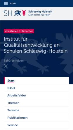 Vorschau der mobilen Webseite www.schleswig-holstein.de, Institut für Qualitätsentwicklung an Schulen, Schleswig-Holstein (IQSH)