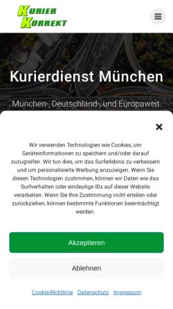Vorschau der mobilen Webseite www.kurier-korrekt.de, Kurier Korrekt GmbH