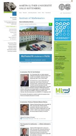 Vorschau der mobilen Webseite www.mathematik.uni-halle.de, Fachbereich Mathematik und Informatik der Martin-Luther-Universität Halle-Wittenberg