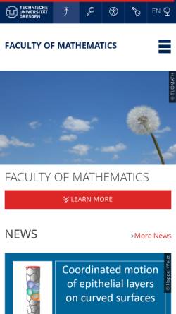 Vorschau der mobilen Webseite tu-dresden.de, Fachrichtung Mathematik der Technischen Universität Dresden
