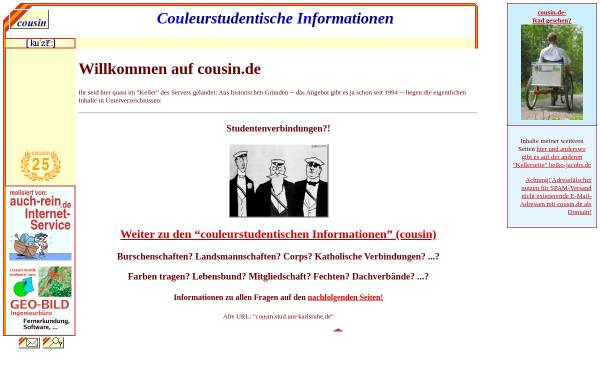 Vorschau von www.cousin.de, Couleurstudentische Informationen Karlsruhe