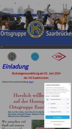 Vorschau der mobilen Webseite www.psk-saarbruecken.de, Pinscher und Schnauzer Klub Saarbrücken