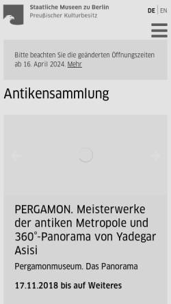 Vorschau der mobilen Webseite www.smb.museum, Berlin, Antikensammlung