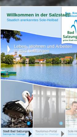 Vorschau der mobilen Webseite www.badsalzungen.de, Kur- und Kreisstadt Bad Salzungen