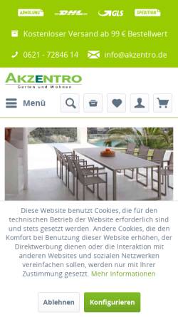 Vorschau der mobilen Webseite www.akzentro.de, Akzentro GmbH
