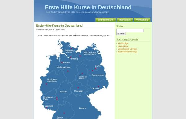 Vorschau von www.notfallmedizin.de, Erste-Hilfe-Kurse in Deutschland