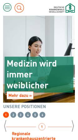 Vorschau der mobilen Webseite www.dkgev.de, Deutsche Krankenhausgesellschaft
