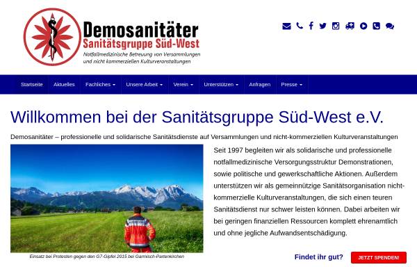 Vorschau von demosanitaeter.com, Demosanitäter Sanitätsgruppe Süd-West e.V.
