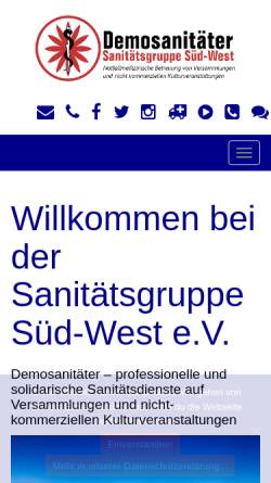 Vorschau der mobilen Webseite demosanitaeter.com, Demosanitäter Sanitätsgruppe Süd-West e.V.