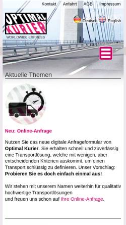 Vorschau der mobilen Webseite www.optimal-kurier.de, Optimal Kurier Klotz/Kuhn GbR