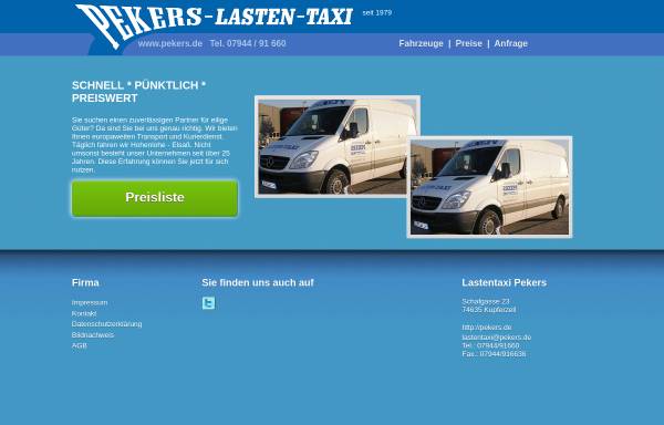 Vorschau von www.pekers.de, Pekers Lasten-Taxi