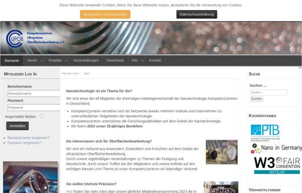 Vorschau von www.upob.de, Competenz Centrum Ultrapräzise Oberflächenbearbeitung e.V. (CC UPOB)