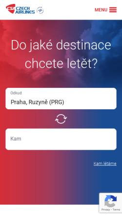 Vorschau der mobilen Webseite www.csa.cz, Czech Airlines (CSA)