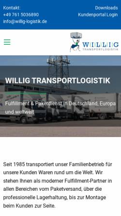 Vorschau der mobilen Webseite www.willig-gruppe.de, Willig Transportlogistik / Per Velo Logistik