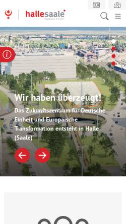 Vorschau der mobilen Webseite halle.de, Stadt Halle, Saale