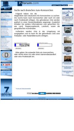Vorschau der mobilen Webseite www.7-forum.com, Suche nach deutschen Auto-Kennzeichen