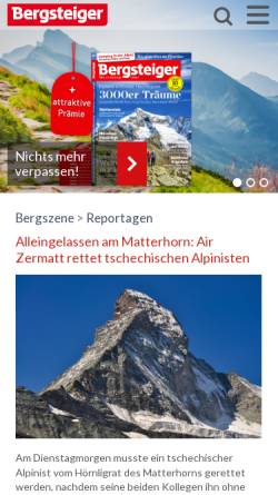 Vorschau der mobilen Webseite bergsteiger.de, Das Alpenwetter