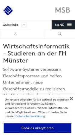 Vorschau der mobilen Webseite www.fh-muenster.de, Wirtschaftsinformatik Fachhochschule Münster
