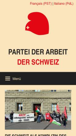 Vorschau der mobilen Webseite www.pda.ch, Partei der Arbeit (PDA)