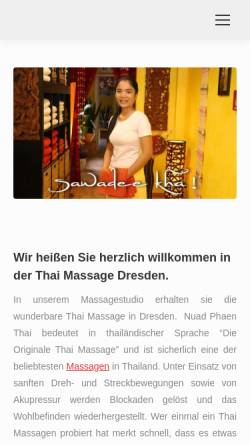 Vorschau der mobilen Webseite www.thaimassage-dresden.de, Traditionelle Thai Massage Dresden