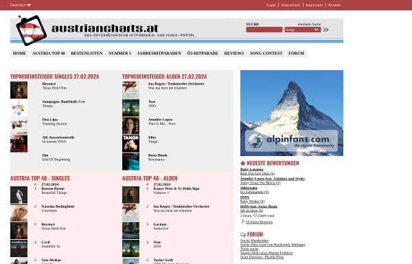 Vorschau von austriancharts.at, Austria Top 40 - Das österreichische Hitparaden- und Musik-Portal