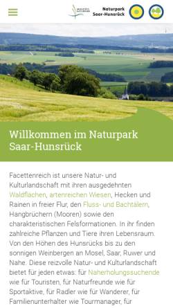 Vorschau der mobilen Webseite www.naturpark.org, Naturpark Saar-Hunsrück