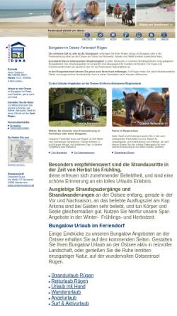 Vorschau der mobilen Webseite www.ruegentourismus.de, Feriendorf Duna