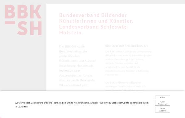 Vorschau von www.bbk-schleswig-holstein.de, Bundesverband Bildender Künstler, Landesverband Schleswig-Holstein