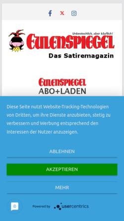 Vorschau der mobilen Webseite www.eulenspiegel-zeitschrift.de, Eulenspiegel