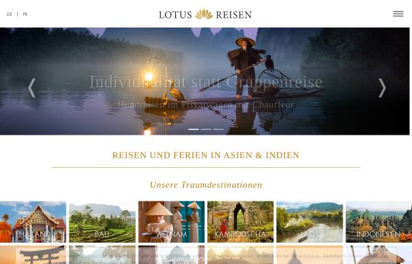 Vorschau von www.lotusreisen.ch, Lotus Reisen AG