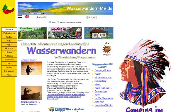 Vorschau von www.wasserwandern-mv.de, Wasserwandern in Mecklenburg Vorpommern
