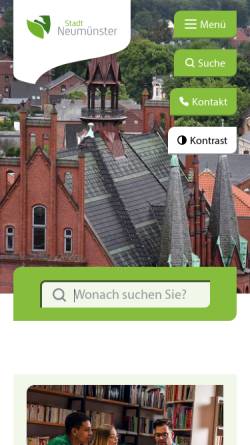 Vorschau der mobilen Webseite www.neumuenster.de, Stadt Neumünster