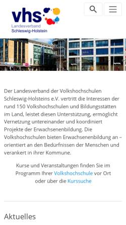 Vorschau der mobilen Webseite vhs-sh.de, Landesverband der Volkshochschulen Schleswig-Holsteins e.V.
