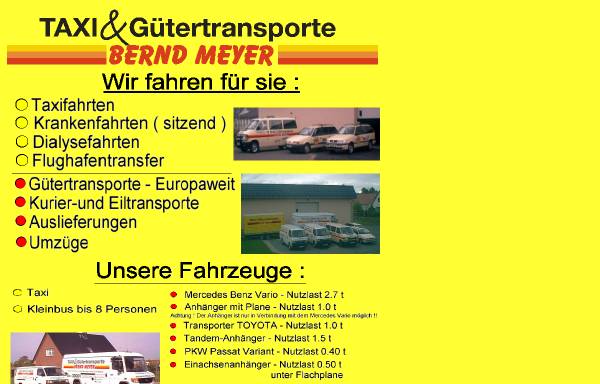 Vorschau von www.taxi-transporte-meyer.de, Meyer, Bernd