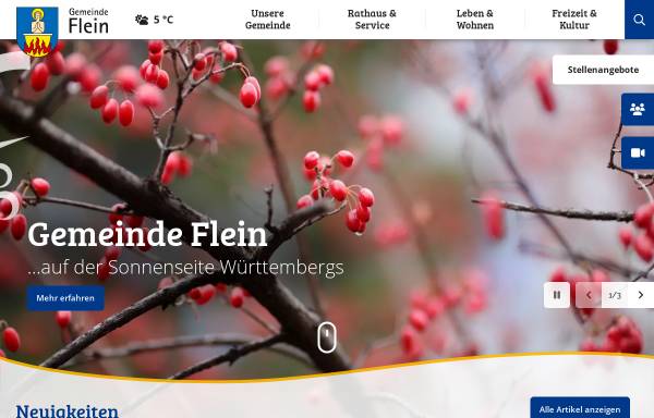 Vorschau von www.flein.de, Gemeinde Flein