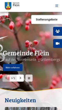 Vorschau der mobilen Webseite www.flein.de, Gemeinde Flein